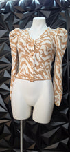 Load image into Gallery viewer, Nine west puffer sleeve cardigan         sz small
