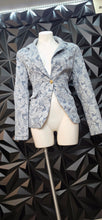 Load image into Gallery viewer, Pewter blue blazer         sz xl, best fit lrg
