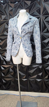 Load image into Gallery viewer, Pewter blue blazer         sz xl, best fit lrg
