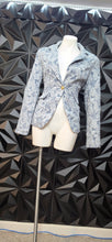 Load image into Gallery viewer, Pewter blue blazer         sz xl, best fit lrg
