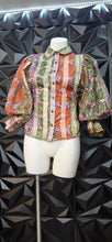 Load image into Gallery viewer, CQ by CQ multicolor puffer sleeve top      sz medium
