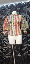 Load image into Gallery viewer, CQ by CQ multicolor puffer sleeve top      sz medium
