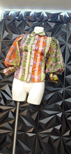 Load image into Gallery viewer, CQ by CQ multicolor puffer sleeve top      sz medium
