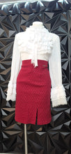 Load image into Gallery viewer, Michael Kors burgundy skirt           sz med-lrg
