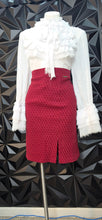 Load image into Gallery viewer, Michael Kors burgundy skirt           sz med-lrg
