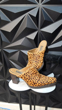 Load image into Gallery viewer, Matisse cowhide animal print mules           sz 7.5

