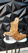 Load image into Gallery viewer, Matisse cowhide animal print mules           sz 7.5

