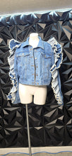 Load image into Gallery viewer, Azalea Wang denim ruffled jacket         sz 2x
