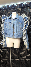 Load image into Gallery viewer, Azalea Wang denim ruffled jacket         sz 2x
