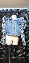 Load image into Gallery viewer, Azalea Wang denim ruffled jacket         sz 2x
