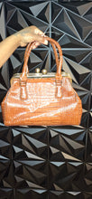 Load image into Gallery viewer, croc print handbag   disclaimer: peeling leather on strap (pictured)
