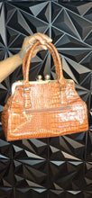Load image into Gallery viewer, croc print handbag   disclaimer: peeling leather on strap (pictured)
