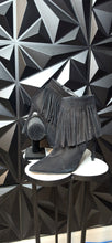 Load image into Gallery viewer, Aldo black fringe heels          sz   8.5

