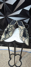 Load image into Gallery viewer, Open Edit reptile print slide in heels          sz 8.5
