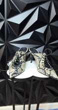 Load image into Gallery viewer, Open Edit reptile print slide in heels          sz 8.5
