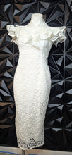 Load image into Gallery viewer, Shein white lace off shoulder dress            sz lrg,8/10
