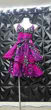 Load image into Gallery viewer, Ankara multicolored flare dress  w/belt           sz med-xlrg fit
