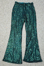 Load image into Gallery viewer, Green sequin pants              sz med
