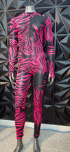 Load image into Gallery viewer, Pink and black sheer jumpsuit   sz medium (fitting sm-med)
