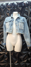 Load image into Gallery viewer, Denim fringe jacket      sz
