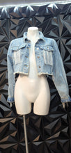 Load image into Gallery viewer, Denim fringe jacket      sz
