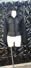 Load image into Gallery viewer, Express sheer fringe blouse          sz medium

