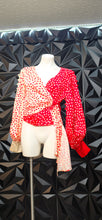 Load image into Gallery viewer, Half and Half wrap blouse              sz medium
