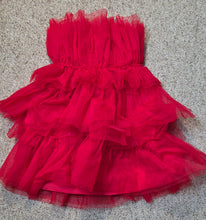 Load image into Gallery viewer, Red tulle sleeveless dress   sz med, best fitting sz 6
