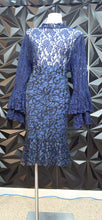 Load image into Gallery viewer, Blue lace skirt/lace top set    sz xl, fit 16/18

