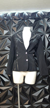 Load image into Gallery viewer, Black rhinestone blazer              sz untagged, best fit large   disclaimer: 2 buttons missing
