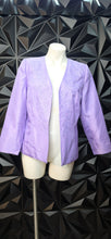 Load image into Gallery viewer, Troy purple open front blazer             sz 10
