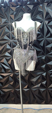 Load image into Gallery viewer, Rhinestone bodysuit/top               sz untagged, best fitting sz small   READ DISCLAIMER
