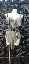 Load image into Gallery viewer, Rhinestone bodysuit/top               sz untagged, best fitting sz small   READ DISCLAIMER
