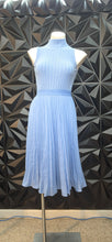 Load image into Gallery viewer, Blue on blue pleated skirt/top 2 piece set          sz sm-10
