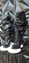 Load image into Gallery viewer, Black studded scrunch boots           sz 6
