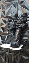 Load image into Gallery viewer, Black studded scrunch boots           sz 6
