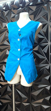 Load image into Gallery viewer, Carol Little blue vest              sz 16, best fitting sz14
