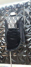Load image into Gallery viewer, Shein curve lace velour dress             sz 2xl (14/16)
