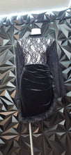 Load image into Gallery viewer, Shein curve lace velour dress             sz 2xl (14/16)
