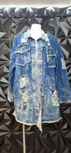 Load image into Gallery viewer, Thrill denim distress duster           sz 3x
