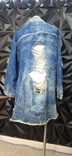 Load image into Gallery viewer, Thrill denim distress duster           sz 3x
