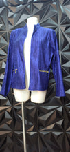 Load image into Gallery viewer, Chicos purple open front blazer              sz chico 2= lrg/xlrg
