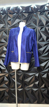 Load image into Gallery viewer, Chicos purple open front blazer              sz chico 2= lrg/xlrg
