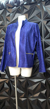 Load image into Gallery viewer, Chicos purple open front blazer              sz chico 2= lrg/xlrg

