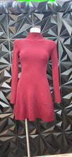 Load image into Gallery viewer, Vici burgundy fit and flare dress         sz small

