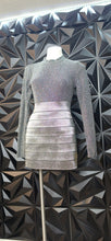 Load image into Gallery viewer, Express silver bandage skirt           sz medium-12
