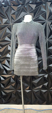Load image into Gallery viewer, Express silver bandage skirt           sz medium-12
