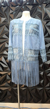 Load image into Gallery viewer, Chicos suede fringe duster              sz chicos 2 = large/xlrg
