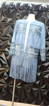 Load image into Gallery viewer, Chicos suede fringe duster              sz chicos 2 = large/xlrg
