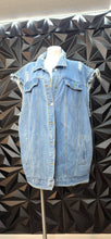 Load image into Gallery viewer, Shein curve denim distressed vest           sz 3xl
